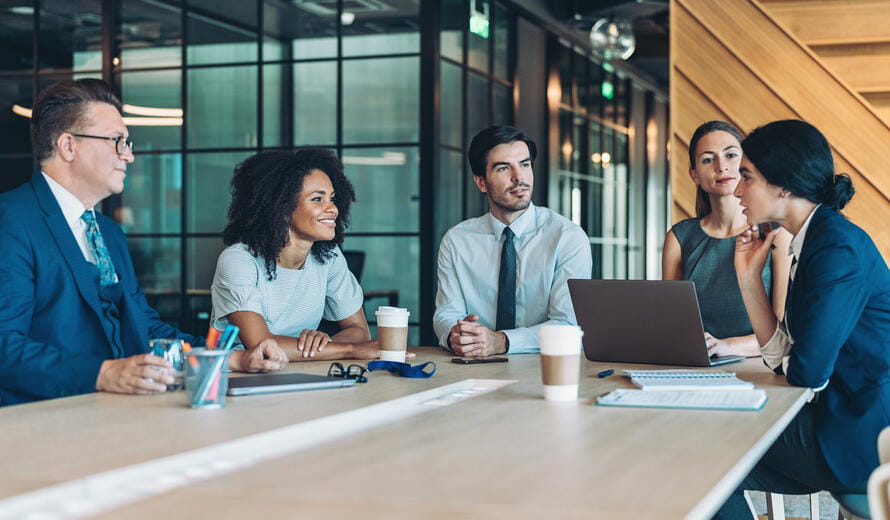 Businesswoman talking during a meeting